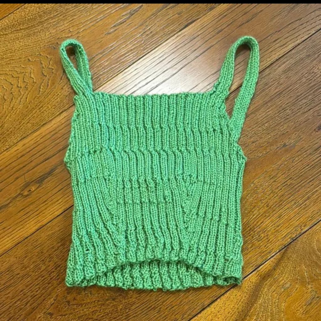 No Brand Kelly Green Crochet Top Small